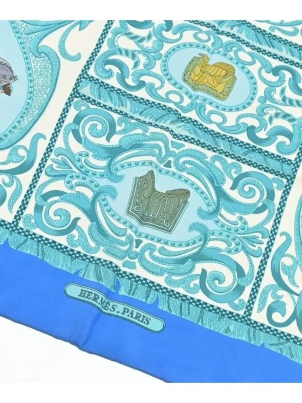 Hermes Bandana Scarf Blue